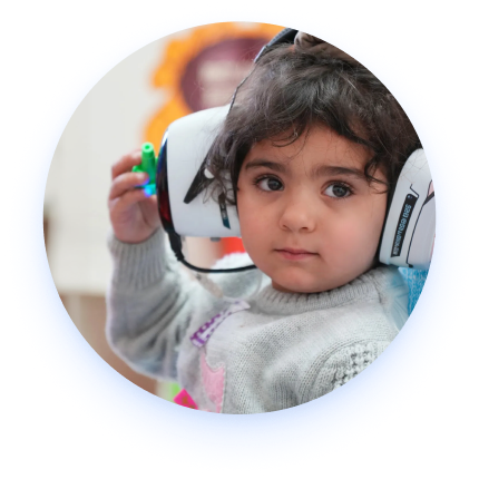 Child with headphones